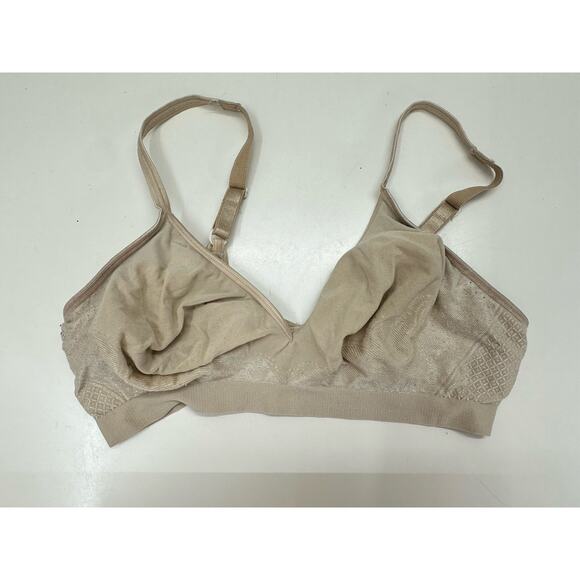 Barley There Womens Bra Size Large Tan Unpadded Wireless - Picture 1 of 10